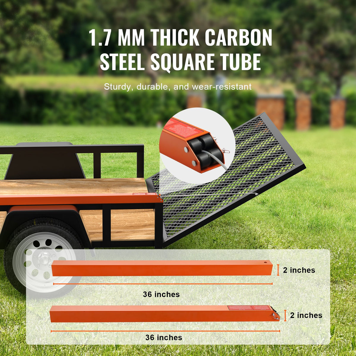 Trailer side lift assist system, 81.6 kg load capacity, suitable for 254–610 mm side boards and 1.22–1.83 m ramps