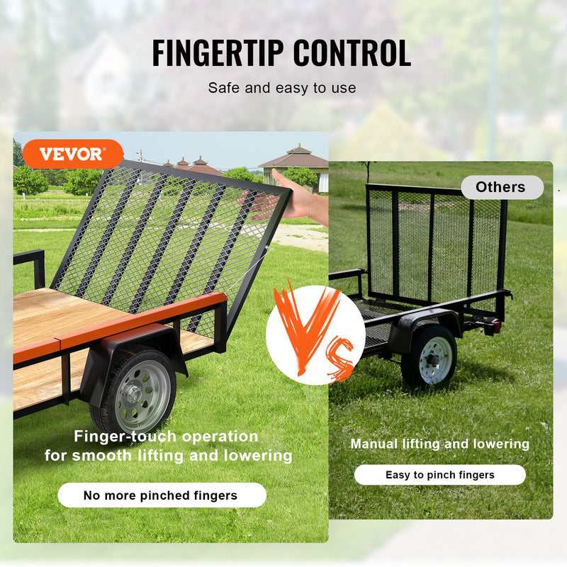 Pacēlāja palīgsistēma piekabes bortam, celtspēja 81,6 kg, piemērota 254–610 mm sānu bortiem un 1,22–1,83 m rampām