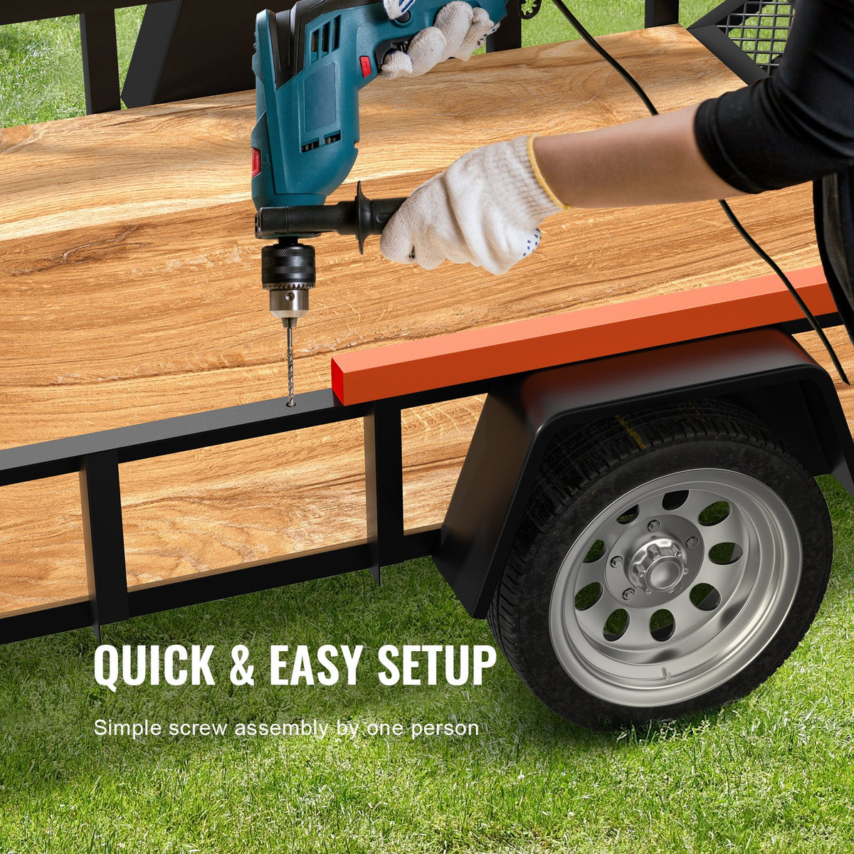 Trailer side lift assist system, 81.6 kg load capacity, suitable for 254–610 mm side boards and 1.22–1.83 m ramps