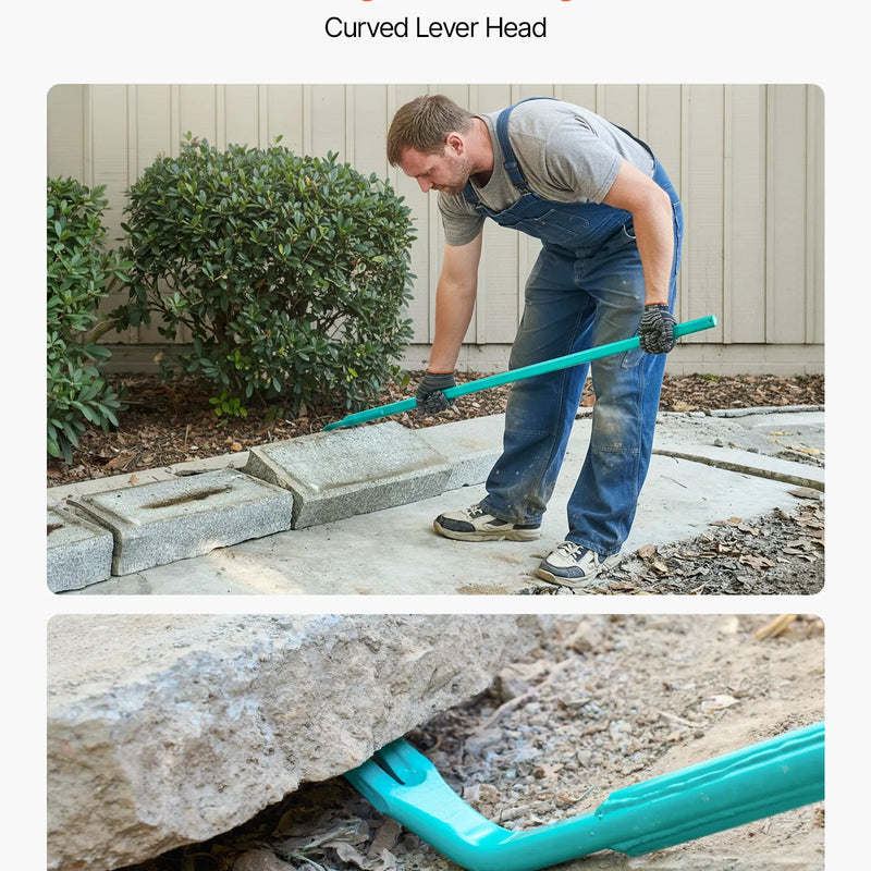 VEVOR Laužņstienis ar sviras mehānismu, nestspēja 907 kg, 1,3 m oglekļa tērauda rokturis, 1,4 m garš lauznis betonam un demontāžai, būvniecībai un industriālai lietošanai