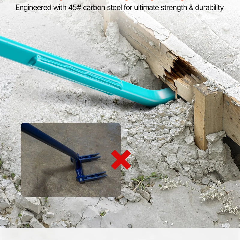 VEVOR Laužņstienis ar sviras mehānismu, nestspēja 907 kg, 1,3 m oglekļa tērauda rokturis, 1,4 m garš lauznis betonam un demontāžai, būvniecībai un industriālai lietošanai