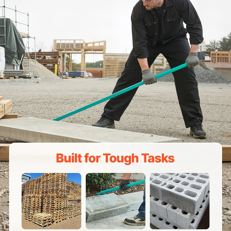 VEVOR Laužņstienis ar sviras mehānismu, nestspēja 907 kg, 1,3 m oglekļa tērauda rokturis, 1,4 m garš lauznis betonam un demontāžai, būvniecībai un industriālai lietošanai