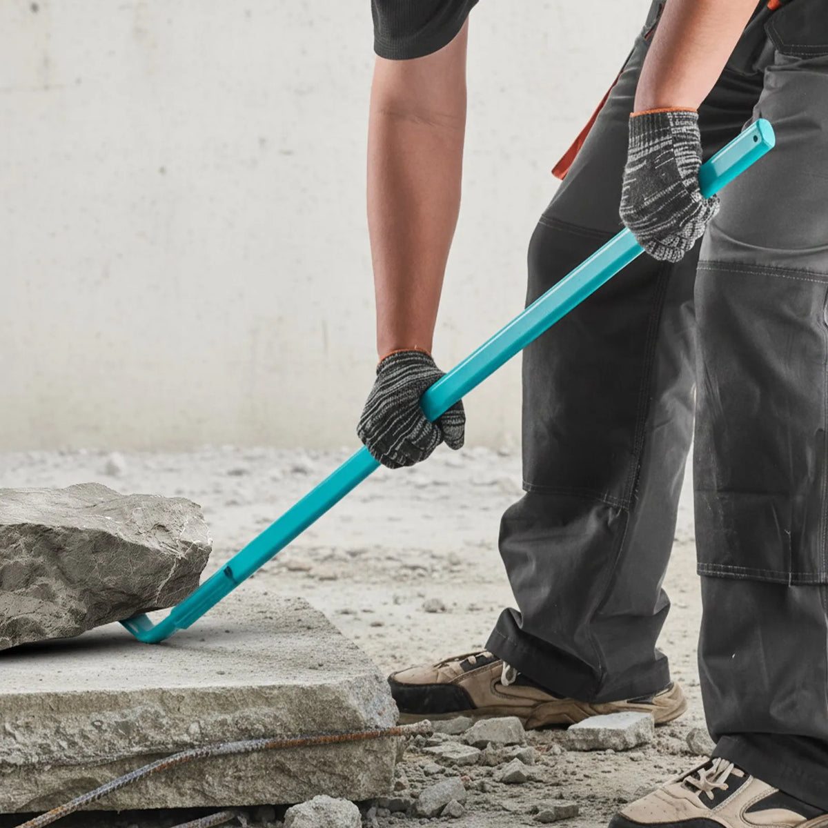 VEVOR Pry Bar with Lever Mechanism, 907 kg Load Capacity, 1.3 m Carbon Steel Handle, 1.4 m Long Demolition Bar for Concrete and Dismantling, Construction and Industrial Use
