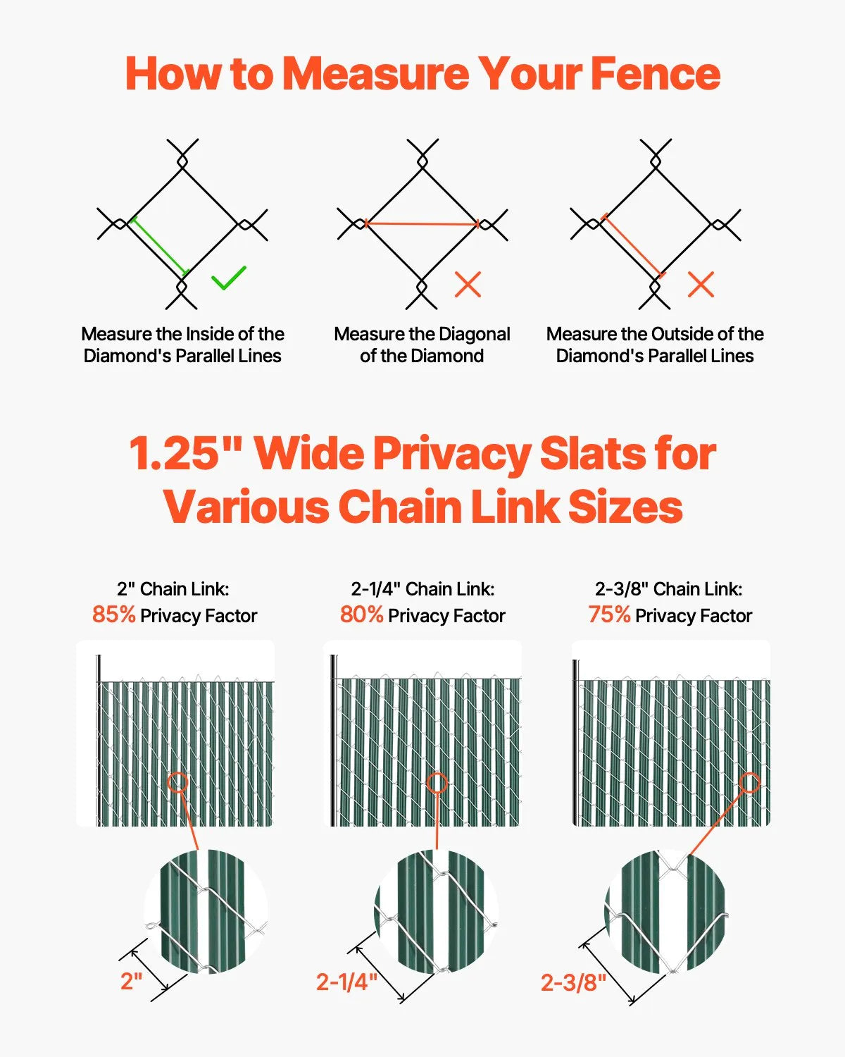 Metal mesh fence privacy slats with single wall, 122 cm height for fence, with bottom fixing