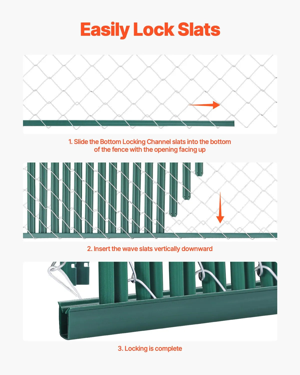 Metal mesh fence privacy slats with single wall, 122 cm height for fence, with bottom fixing