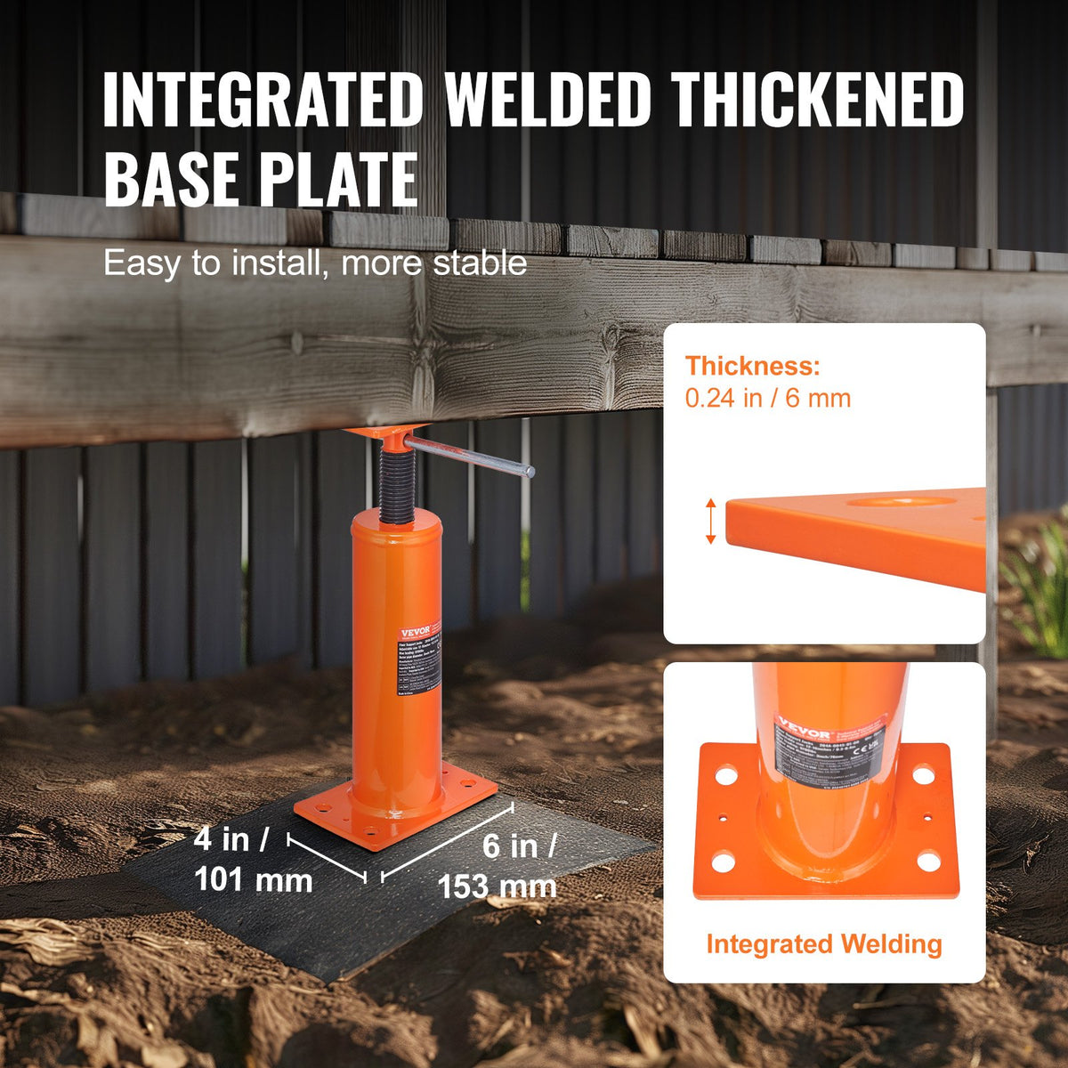 VEVOR Adjustable Floor Jack for Home Floor Levelling, Lifting Height 30.48–40.64 cm