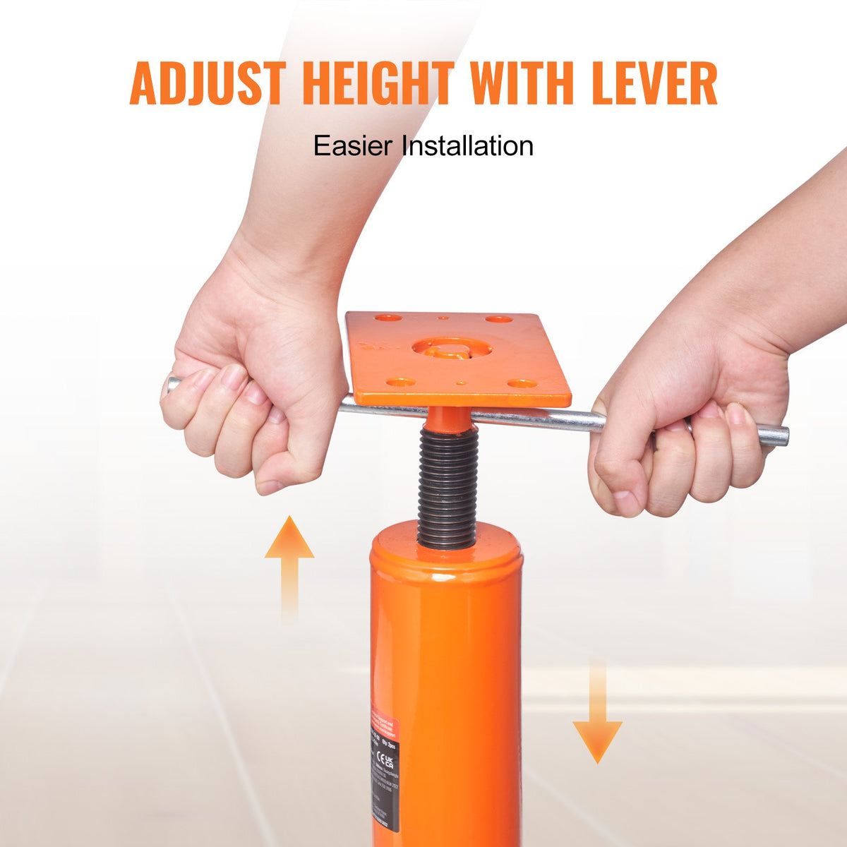 VEVOR Adjustable Floor Jack for Home Floor Levelling, Lifting Height 30.48–40.64 cm