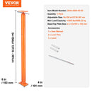 VEVOR Regulējams grīdas domkrats mājas grīdas izlīdzināšanai, pacelšanas augstums 137-381 cm