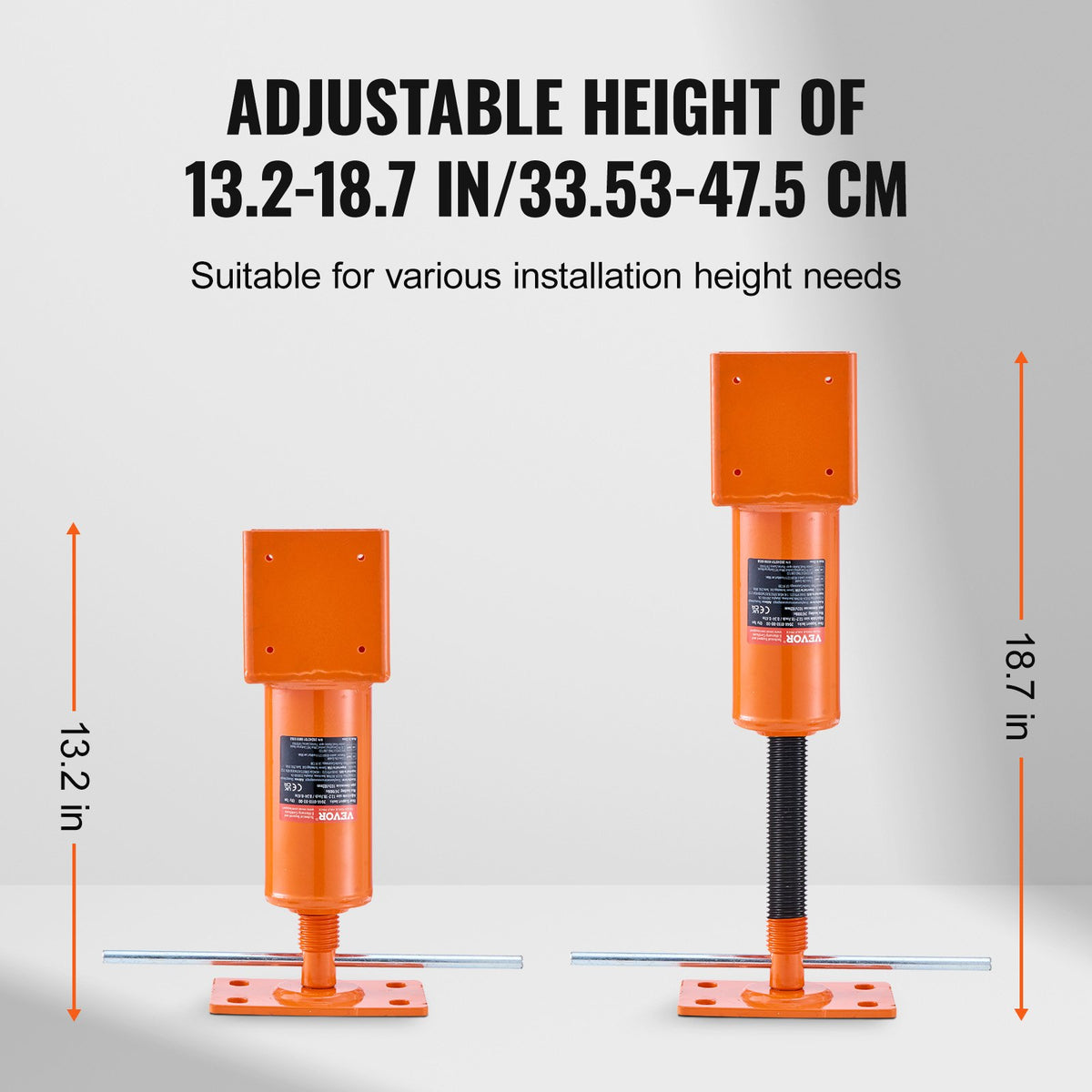 VEVOR Adjustable Floor Jack for Levelling Home Floors, Lifting Height 29.46–40.64 cm