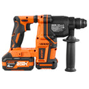 VEVOR 20 mm bezvadu rotācijas perforators SDS-Plus, 20 V akumulatora barošana, bezsuku motors, komplektā akumulators, lādētājs, 3 urbji, plakanais un smailais kalts, transportēšanas koferis, betonam