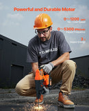 VEVOR 20 V bezsuku akumulatora triecienurbjmašīna, litija-jonu 1,1 collas rotācijas perforators ar SDS-Plus, viegls elektrisko instrumentu komplekts ar akumulatoru un lādētāju, 4 darbības režīmi, 1200 apgr./min, 5300 sit./min