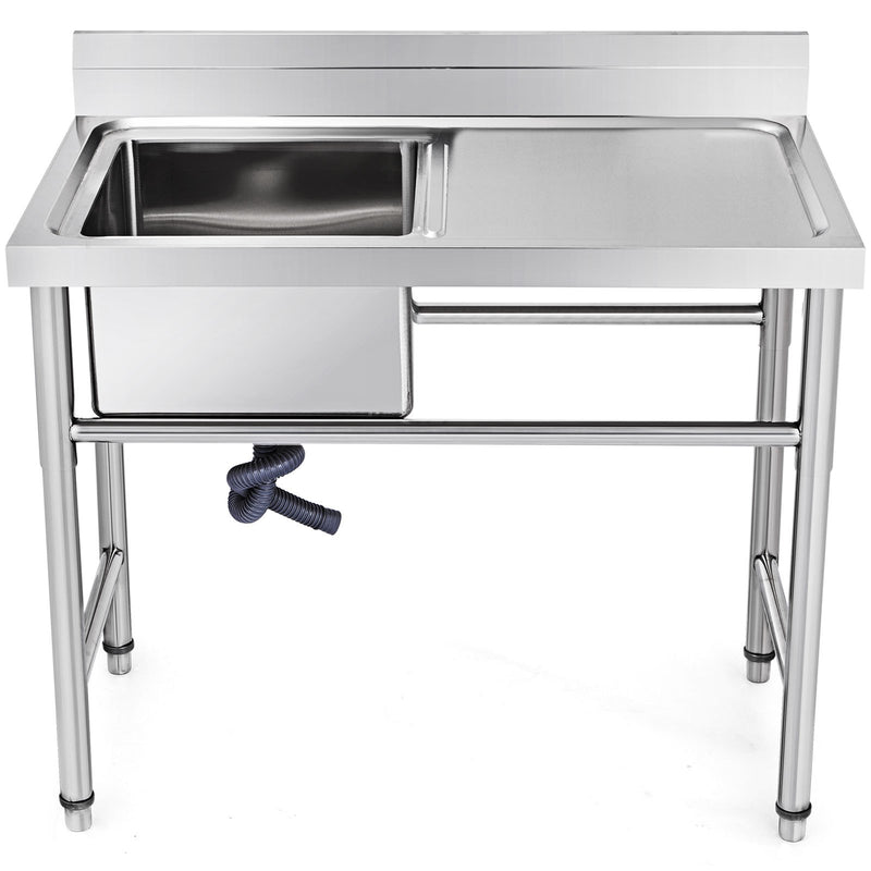 VEVOR virtuves izlietne, nerūsējošais tērauds, 1 nodalījums, 41 x 39 x 25 cm, ar labo platformu