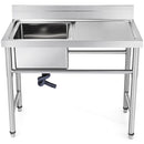 VEVOR virtuves izlietne, nerūsējošais tērauds, 1 nodalījums, 41 x 39 x 25 cm, ar labo platformu