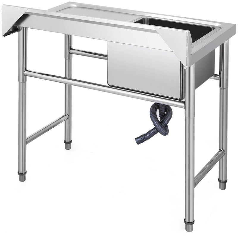 VEVOR virtuves izlietne, nerūsējošais tērauds, 1 nodalījums, 41 x 39 x 25 cm, ar labo platformu