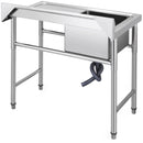 VEVOR virtuves izlietne, nerūsējošais tērauds, 1 nodalījums, 41 x 39 x 25 cm, ar labo platformu