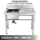 VEVOR virtuves izlietne, nerūsējošais tērauds, 1 nodalījums, 41 x 39 x 25 cm, ar labo platformu