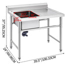 VEVOR virtuves izlietne, nerūsējošais tērauds, 1 nodalījums, 41 x 39 x 25 cm, ar labo platformu