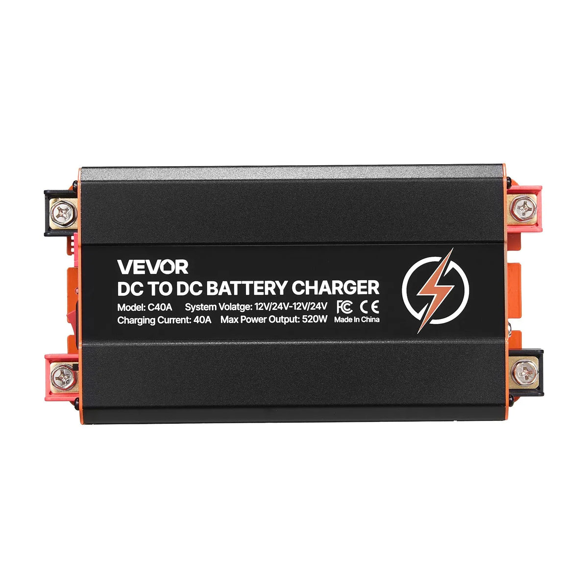 VEVOR DC–DC akumulatora lādētājs 520 W 40 A ar alternatora uzlādi LiFePO4, svina - skābes, AGM un GEL akumulatoriem RV, automašīnām un rezerves barošanai mājās - ZEMLETES.LV