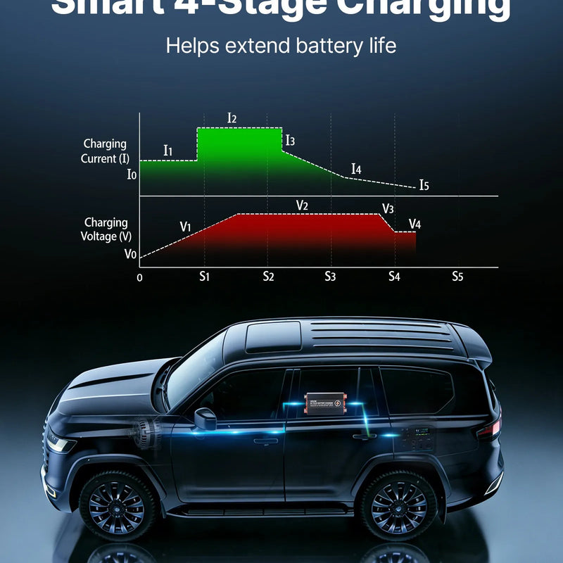 VEVOR DC–DC akumulatora lādētājs 520 W 40 A ar alternatora uzlādi LiFePO4, svina - skābes, AGM un GEL akumulatoriem RV, automašīnām un rezerves barošanai mājās - ZEMLETES.LV