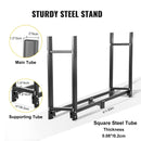 VEVOR malkas statīvs ar pārsegu un kamīna instrumentu komplektu, 1,83 m āra malkas turētājs, tērauda konstrukcija, kravnesība līdz 590 kg, melns statīvs malkas uzglabāšanai