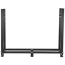 VEVOR malkas statīvs ar pārsegu un kamīna instrumentu komplektu, 2,44 m āra malkas turētājs, melna tērauda konstrukcija, kravnesība līdz 590 kg, malkas uzglabāšana