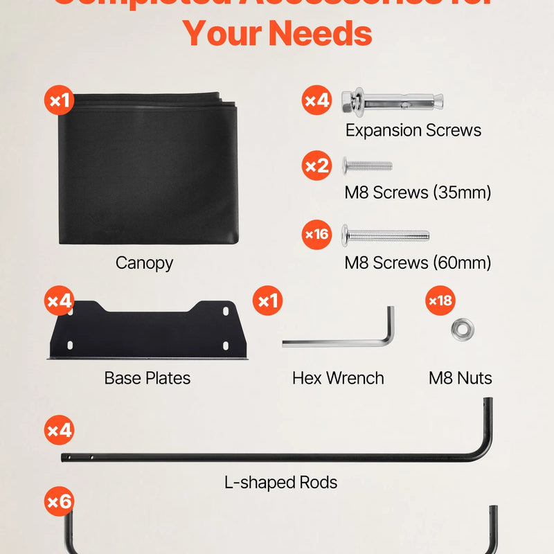 VEVOR āra malkas statīvs ar pārsegu, 3,9 m, izmēri 386 × 36 × 117 cm, pastiprināts malkas turētājs ar 600D Oxford ūdensizturīgu pārsegu, kamīnam un iekštelpu/āra malkas glabāšanai, 3/4 korda