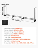 VEVOR āra malkas statīvs ar pārsegu, 3,9 m, izmēri 386 × 36 × 117 cm, pastiprināts malkas turētājs ar 600D Oxford ūdensizturīgu pārsegu, kamīnam un iekštelpu/āra malkas glabāšanai, 3/4 korda