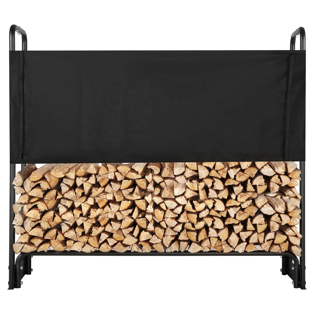 VEVOR Outdoor Firewood Rack with Cover, 132 × 36 × 117 cm, Heavy-Duty Firewood Holder with 600D Oxford Waterproof Cover, 1/4 Cord Capacity, Indoor and Outdoor Use