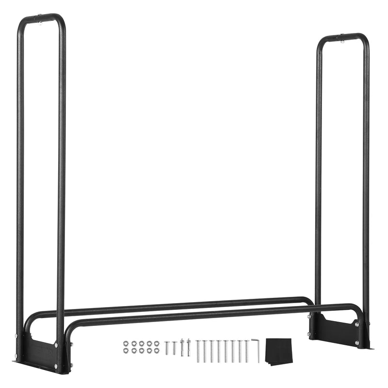 VEVOR āra malkas statīvs ar pārsegu, izmēri 132 × 36 × 117 cm, smagām slodzēm paredzēts malkas turētājs ar 600D Oxford ūdensizturīgu pārsegu, 1/4 malkas šķūņa ietilpība, lietošanai telpās un ārā