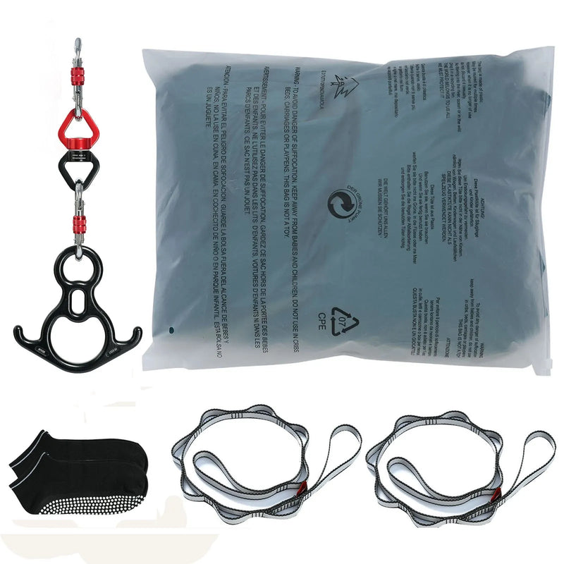 Gaisa jogas šūpulis un audums, 10,1 m, 100 g/m² neilons, ar stiprinājumu komplektu un uzstādīšanas ceļvedi, piemērots visiem sagatavotības līmeņiem, zaļš