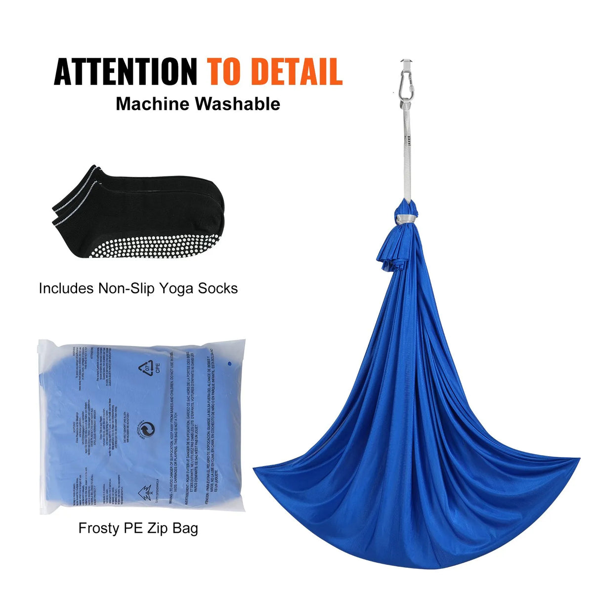 VEVOR Sensory Swing Chair for Kids 2.8 m, Therapy Swing Indoor and Outdoor, Blue
