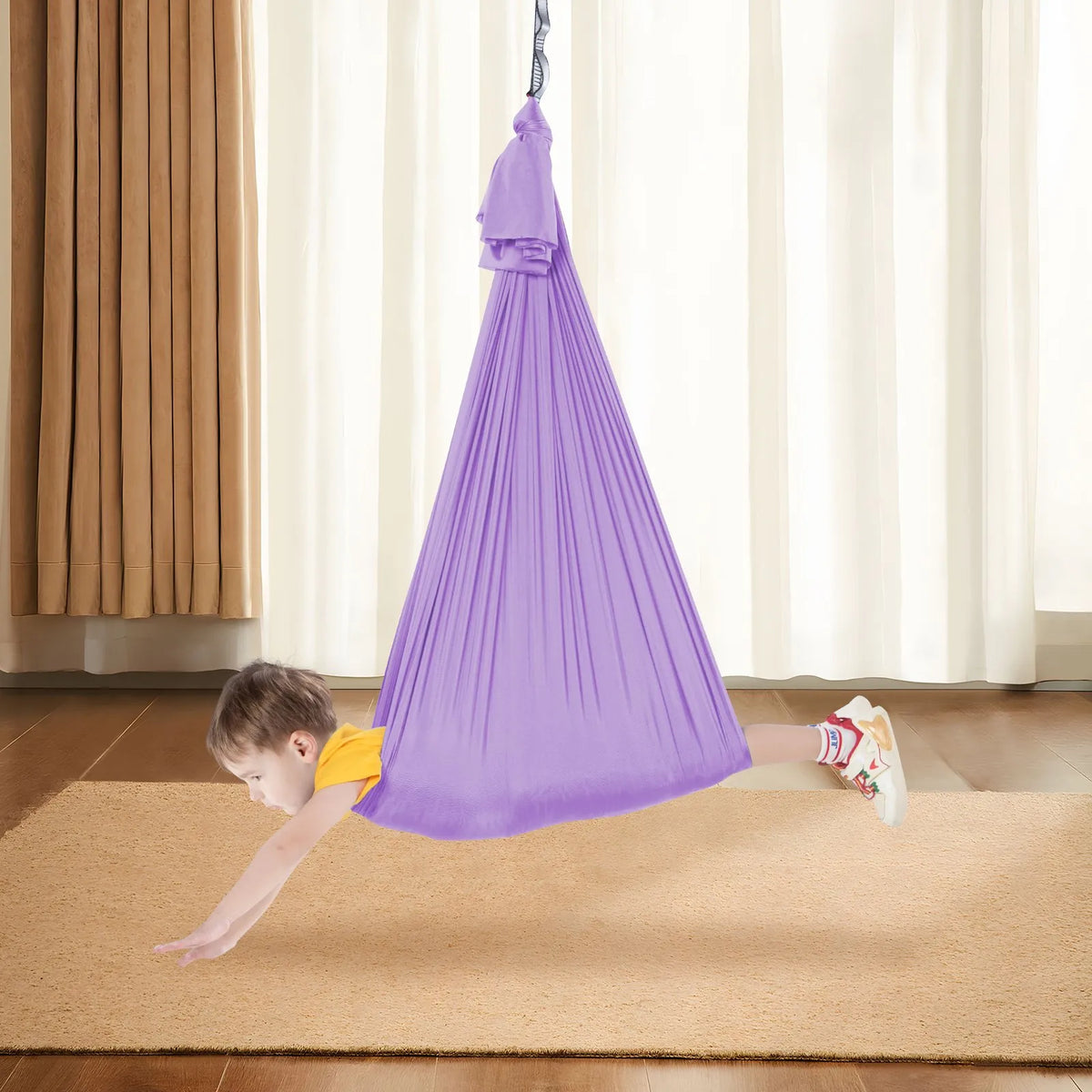 VEVOR Sensory Swing Chair for Kids 2.8 m, Therapy Swing Indoor and Outdoor, Purple
