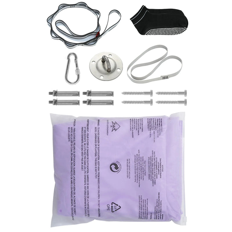 Sensorā šūpule bērniem, 2,8 m, terapijas šūpulis bērniem ar īpašām vajadzībām, iekštelpu un āra šūpulis bērniem un pieaugušajiem ar autismu, ADHD, Aspergera sindromu, sensoro integrāciju, violets