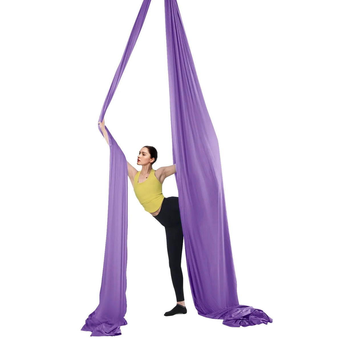 VEVOR Aerial Yoga Hammock 4.0 m, 100 g/m² Nylon, with Mounting Kit, Purple