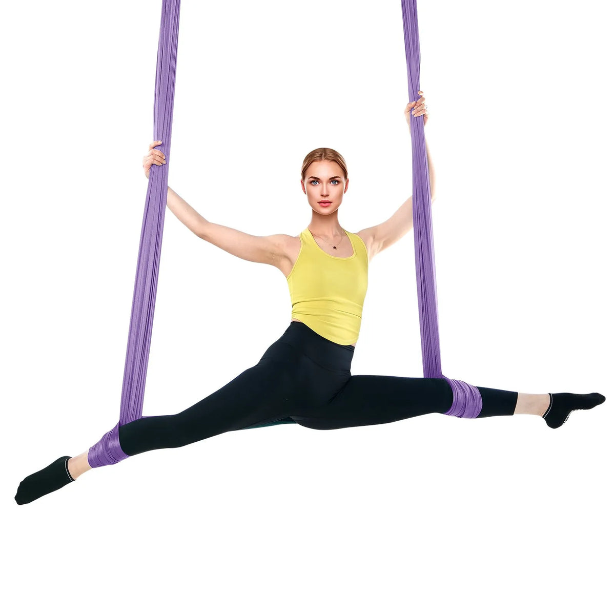 VEVOR Aerial Yoga Hammock 4.0 m, 100 g/m² Nylon, with Mounting Kit, Purple