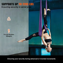 Gaisa jogas šūpulis un šūpoles, 4,0 m, 100 g/m² neilons, ar stiprinājumu komplektu un uzstādīšanas ceļvedi, violets