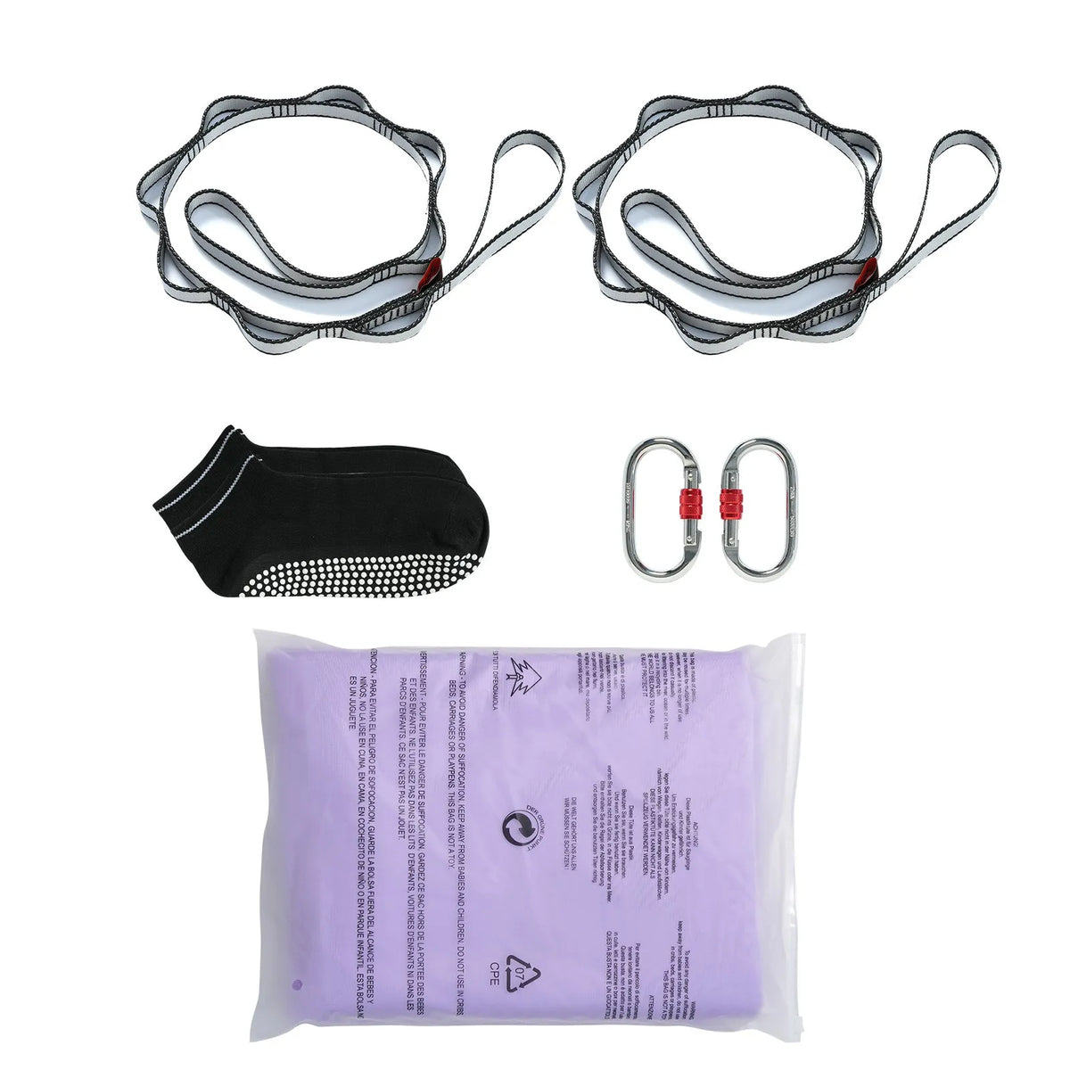 VEVOR Aerial Yoga Hammock 4.0 m, 100 g/m² Nylon, with Mounting Kit, Purple