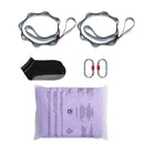 Gaisa jogas šūpulis un šūpoles, 4,0 m, 100 g/m² neilons, ar stiprinājumu komplektu un uzstādīšanas ceļvedi, violets