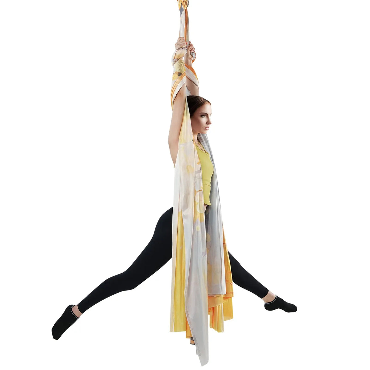 VEVOR Aerial Yoga Hammock 5.0 m, 100 g/m² Nylon, with Mounting Kit, Gold