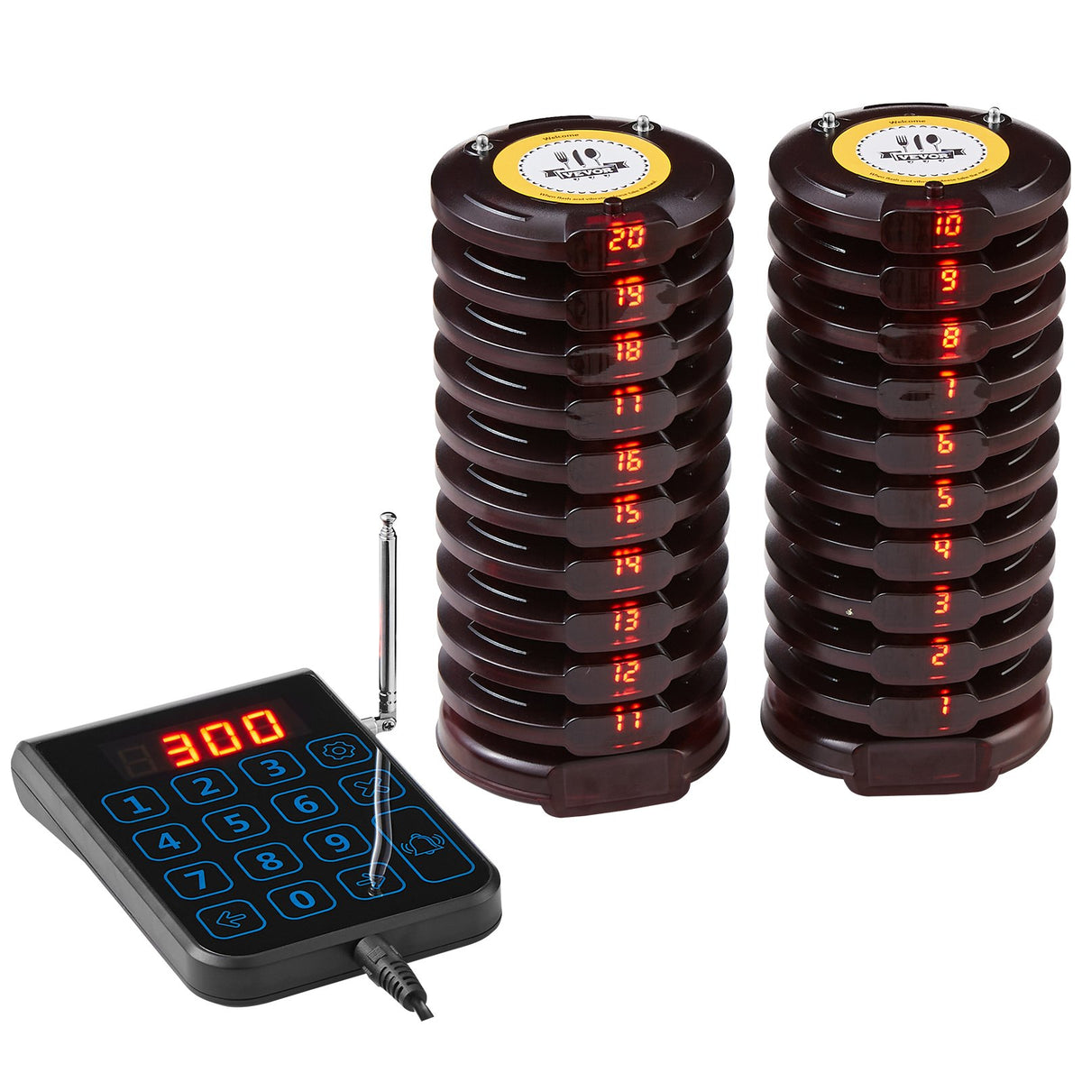 VEVOR Restaurant Wireless Calling System with 20 Call Buttons