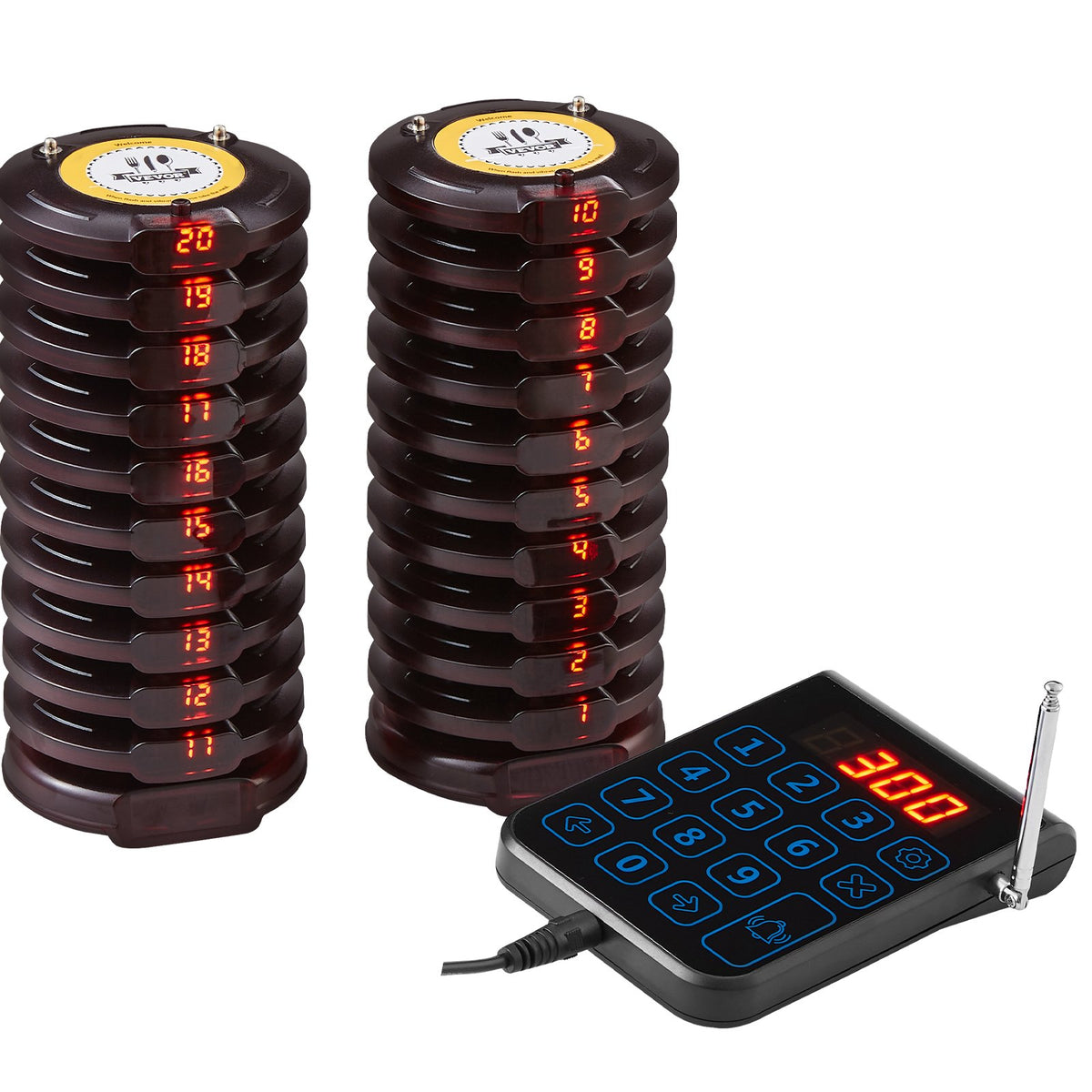 VEVOR Restaurant Wireless Calling System with 20 Call Buttons