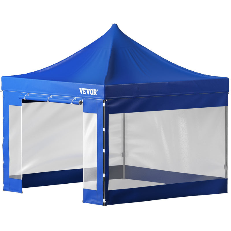 VEVOR  3 x 3 m Pop-Up Gazebo Nojume Regulējams augstums | Ērta uzstādīšana | Kompakta uzglabāšana, ar Noņemamām Sienām un Ratiņsomu, UV izturīga un ūdensnecaurlaidīga, piemērota ballītēm, dārzam un pagalmam, zila