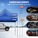 304,8 x 304,8 cm saliekamā nojume – āra terases paviljons ar noņemamām sānu sienām un ratiņsomu. UV staru izturīgs, ūdensnecaurlaidīgs tūlītējas uzstādīšanas paviljons ballītēm, dārzam vai pagalmam, zilā krāsā