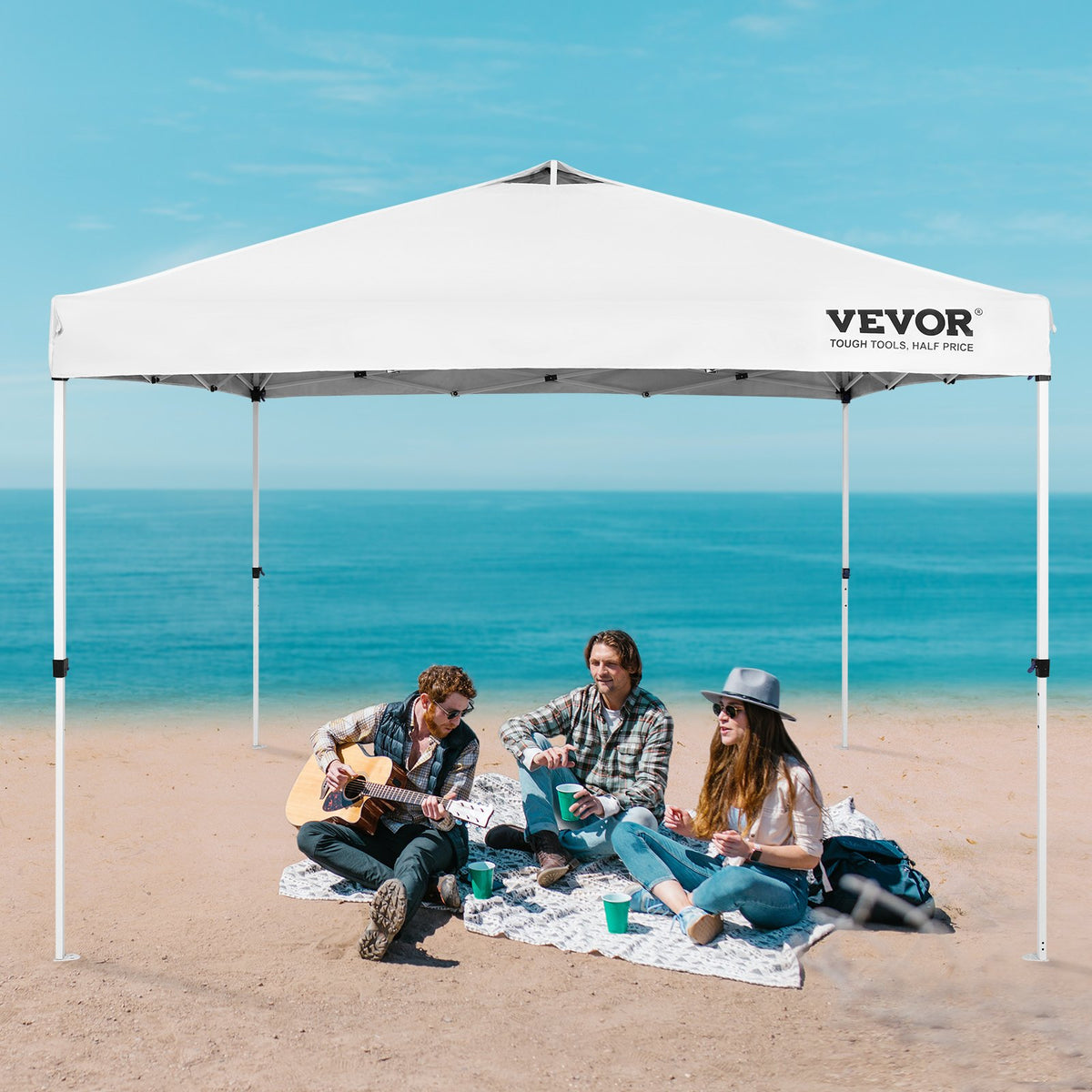 VEVOR Izvelkama nojume 305 x 305 см, черный, черный