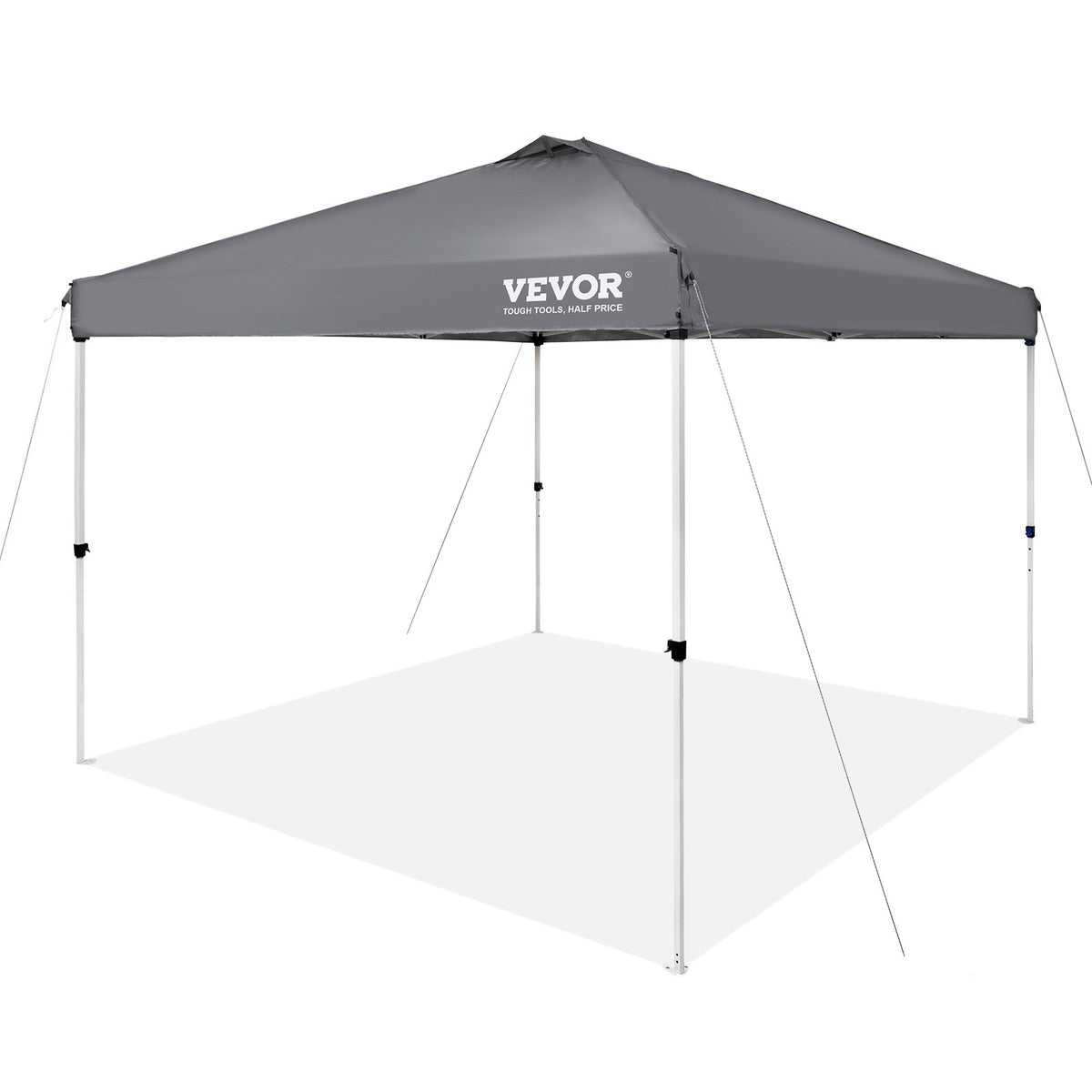 VEVOR Retractable Canopy 305 x 305 cm, Equipped with Wheel Storage Bag and Specialised Accessory Bag, Dark Grey