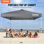 VEVOR Retractable Canopy 305 x 305 cm, Equipped with Wheel Storage Bag and Specialised Accessory Bag, Dark Grey