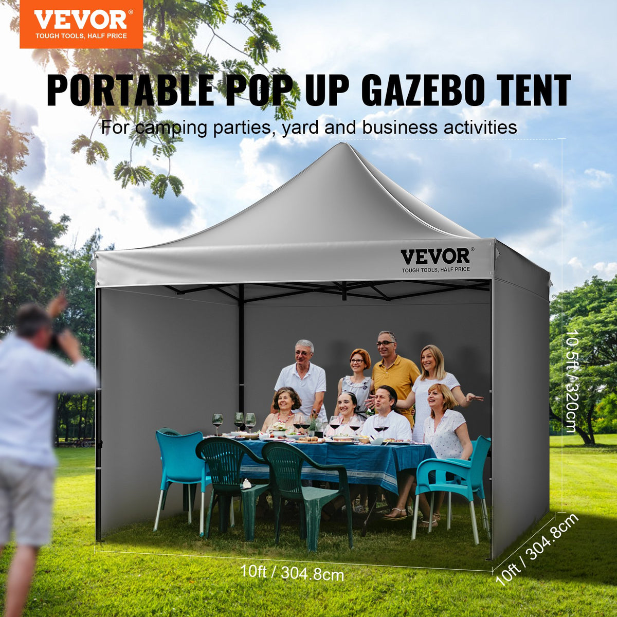 VEVOR Pop-up nojume 3x3 м в одном помещении, тамши пелека