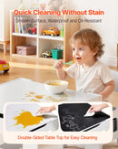 VEVOR bērnu galds ar 2 krēsliem, toddleru galds un krēslu komplekts ar uzglabāšanas vietu zem galda un auduma kastīti zem krēsliem, koka galds mākslai, radošajām aktivitātēm, lasīšanai, mācībām un zīmēšanai, balts.