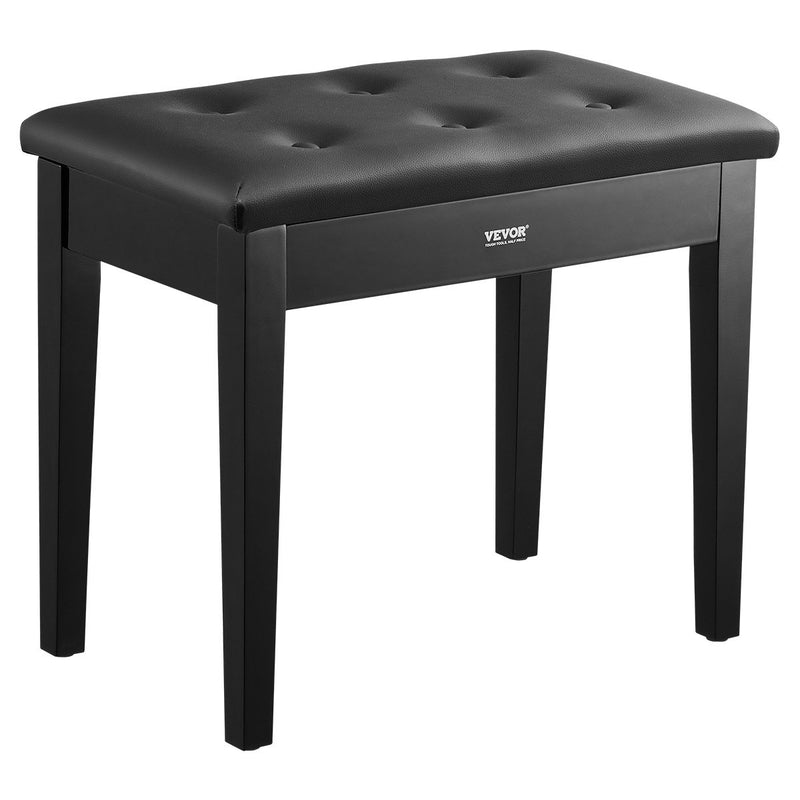 VEVOR klavieru soliņš ar polsterētu sēdekli un uzglabāšanas nodalījumu, koka