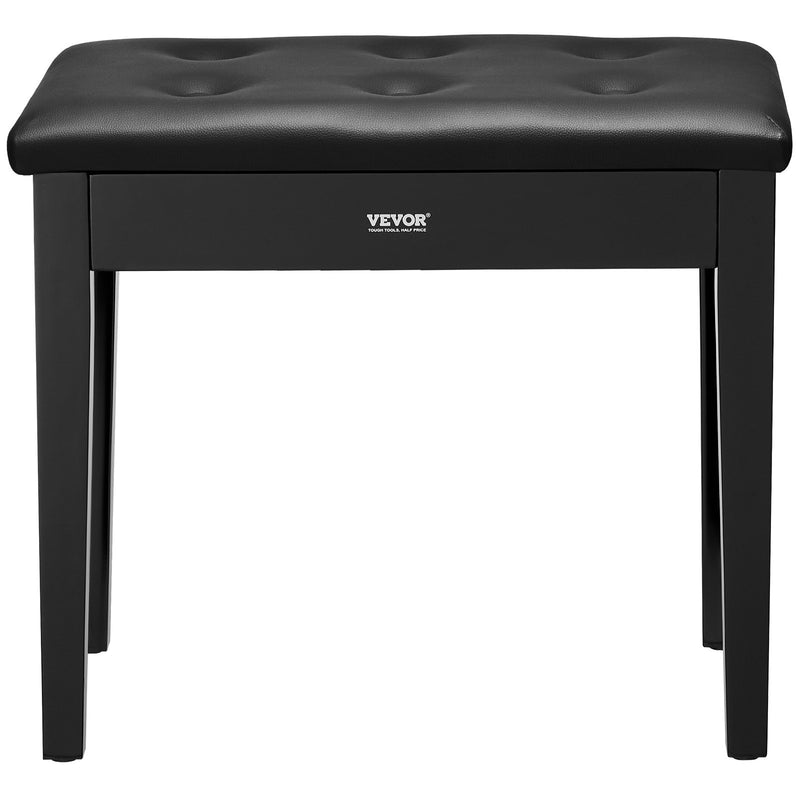 VEVOR klavieru soliņš ar polsterētu sēdekli un uzglabāšanas nodalījumu, koka